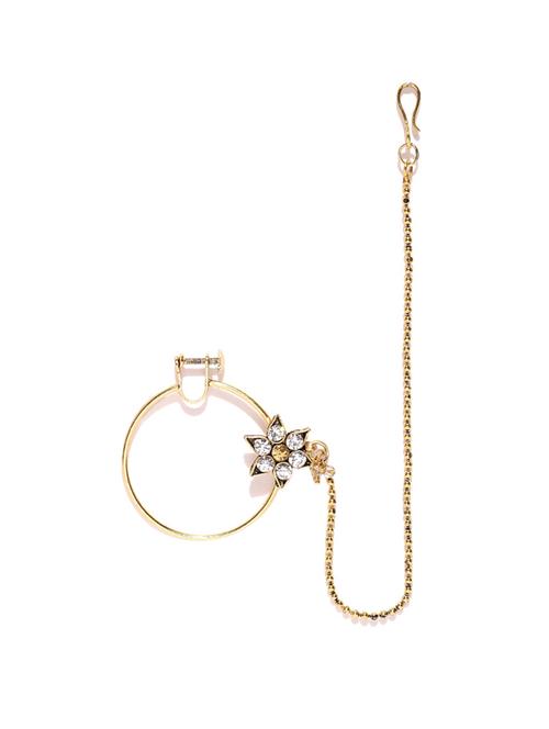 gold brass ring nose pin - 16839537 - Very Small Image - 1