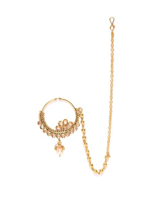 gold brass ring nose pin - 16839543 - Very Small Image - 1