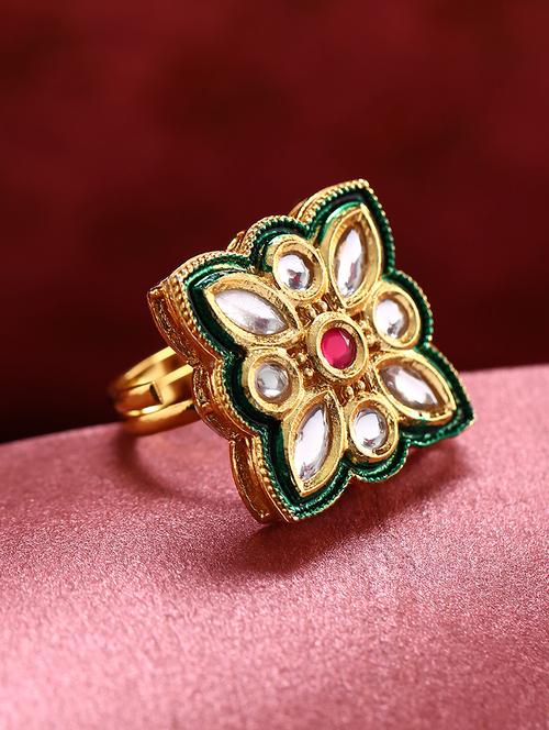 multi colored brass finger ring - 16839621 - Standard Image - 1