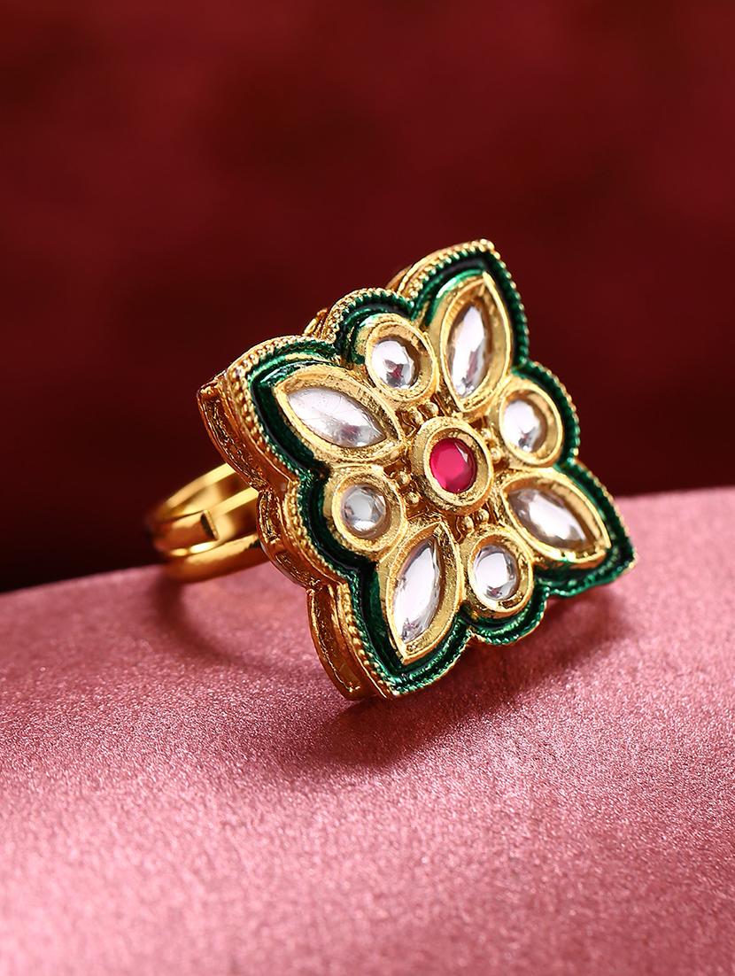 multi colored brass finger ring - 16839621 - Zoom Image - 1