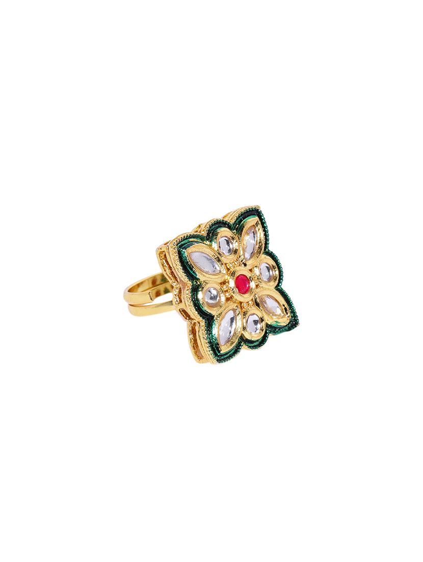 multi colored brass finger ring - 16839621 - Zoom Image - 2