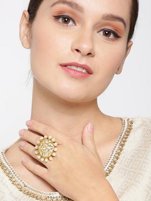 gold brass finger ring - 16839622 - Standard Image - 3