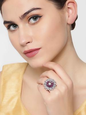 purple brass finger ring - 16839635 - Standard Image - 3