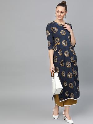 printed kurta palazzo set - 16839870 - Standard Image - 4