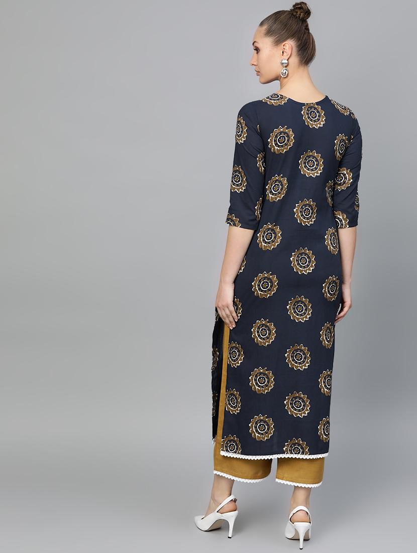 printed kurta palazzo set - 16839870 - Zoom Image - 3