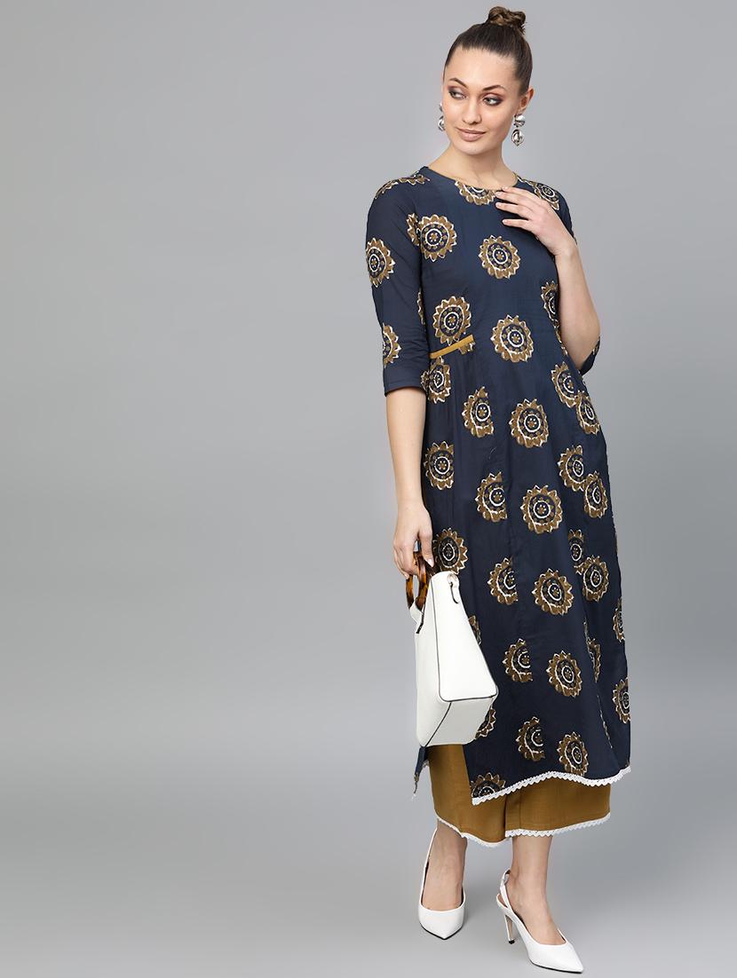 printed kurta palazzo set - 16839870 - Zoom Image - 4
