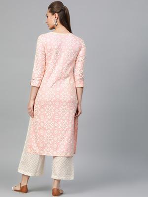 foil print kurta palazzo set - 16839873 - Standard Image - 3