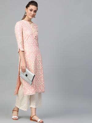 foil print kurta palazzo set - 16839873 - Standard Image - 4