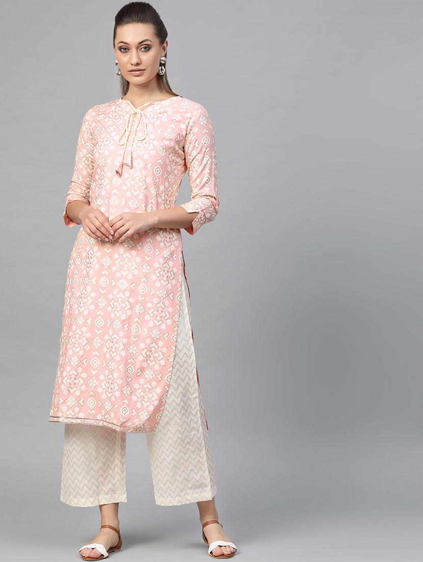 foil print kurta palazzo set - 16839873 - Zoom Image - 1