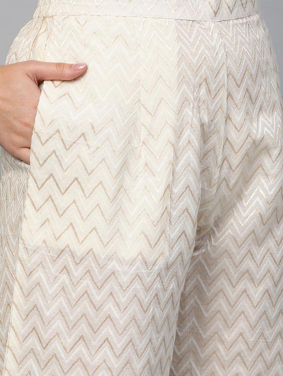 foil print kurta palazzo set - 16839873 - Zoom Image - 6