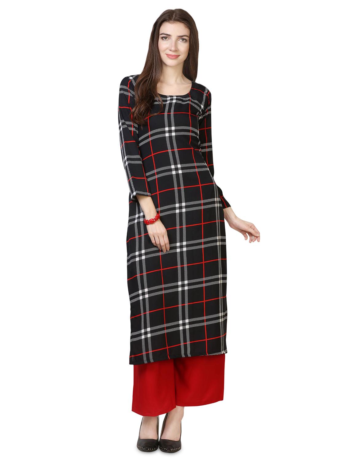 checks kurta palazzo set - 16839912 - Zoom Image - 1