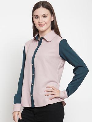 color block long sleeved shirt - 16839930 - Standard Image - 2