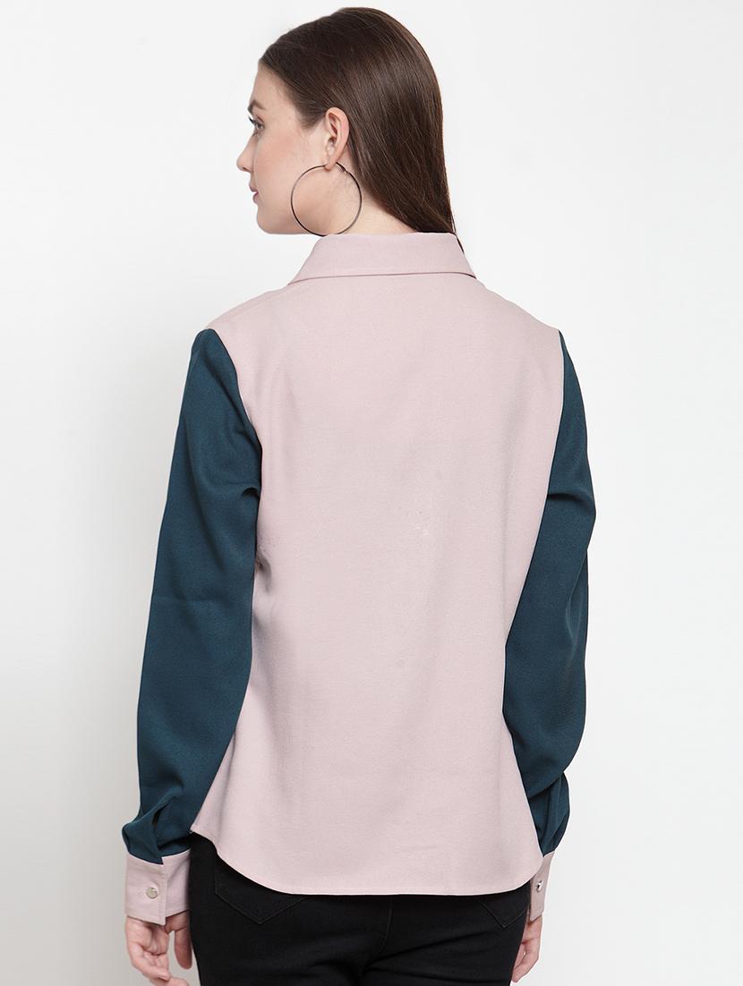 color block long sleeved shirt - 16839930 - Zoom Image - 3
