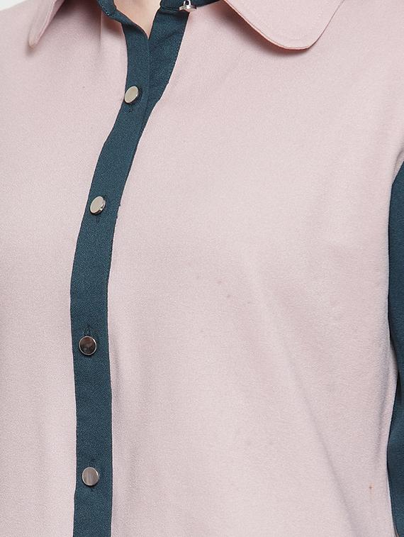 color block long sleeved shirt - 16839930 - Zoom Image - 5