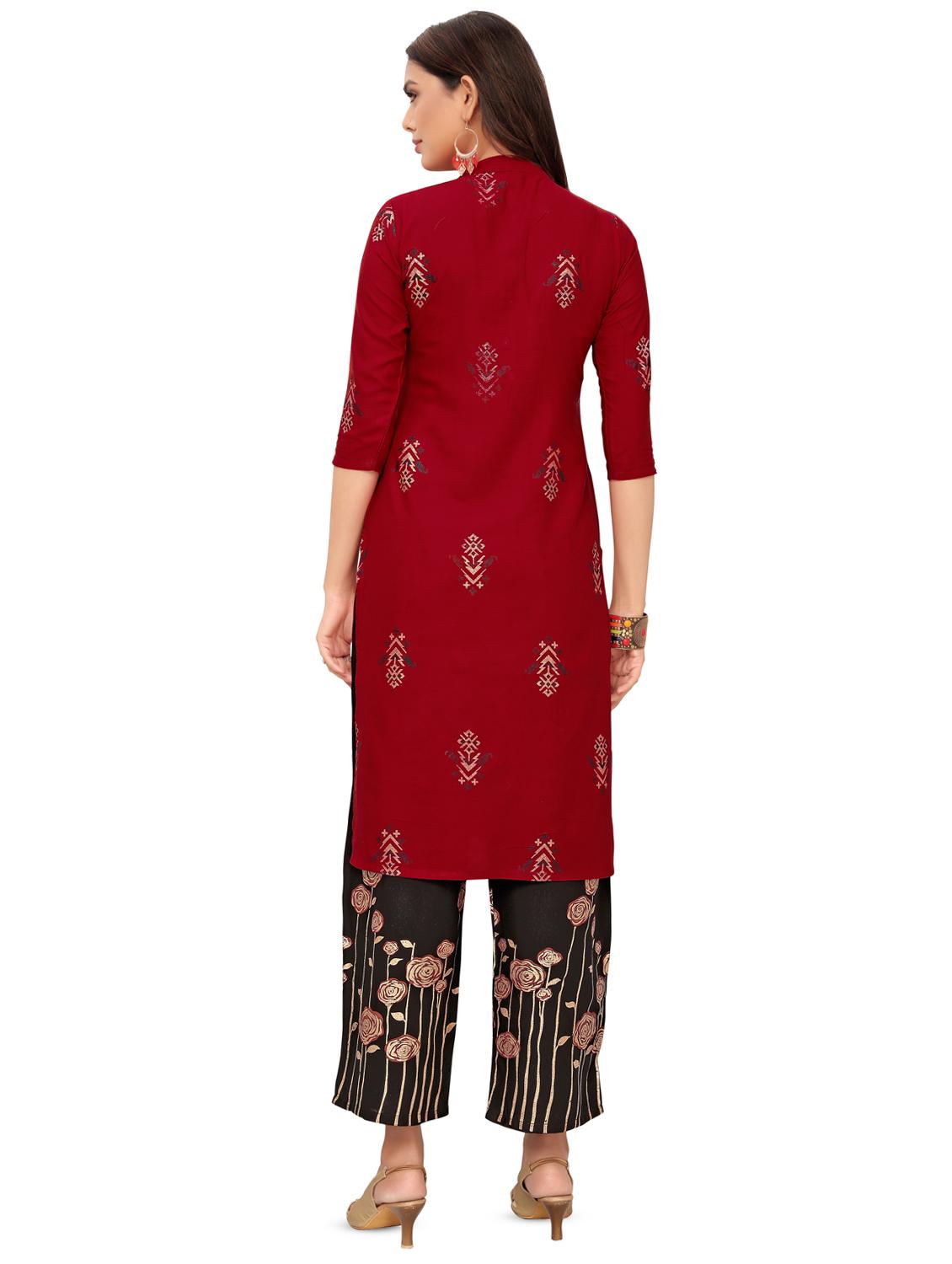 printed kurta palazzo set - 16840041 - Zoom Image - 3