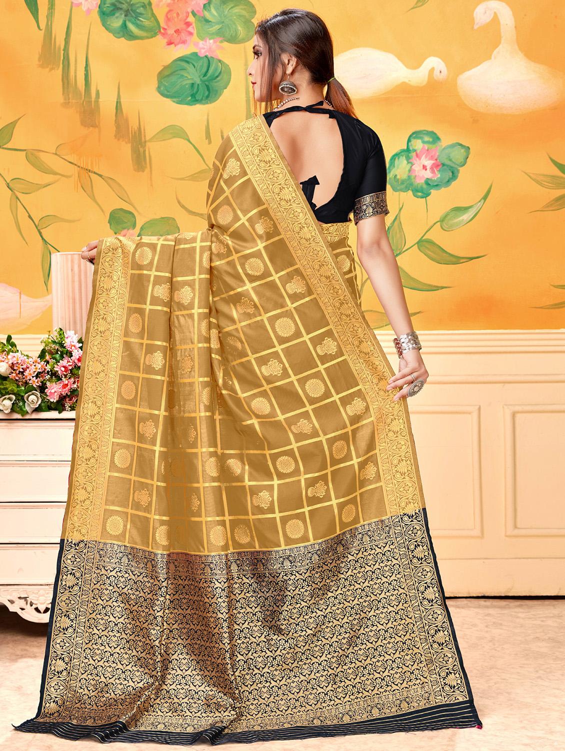 self design woven saree with blouse - 16840136 - Zoom Image - 2