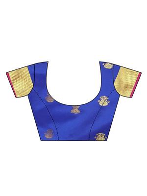 self design bordered saree with blouse - 16840240 - Standard Image - 3