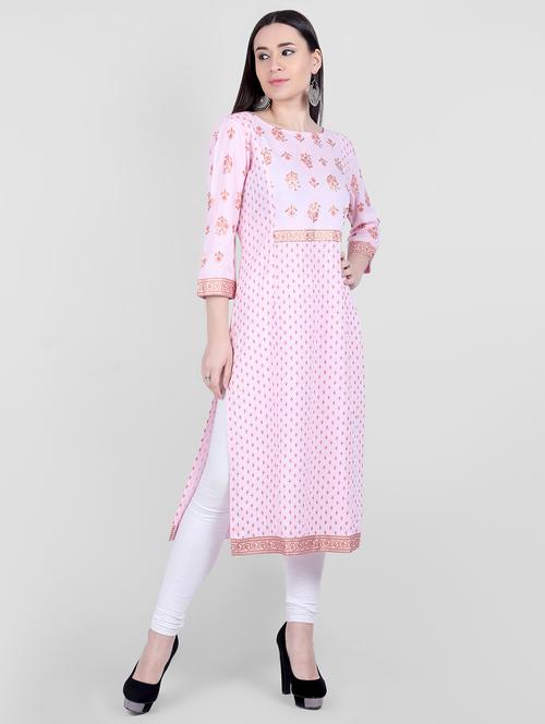 floral straight kurta - 16840258 - Standard Image - 1