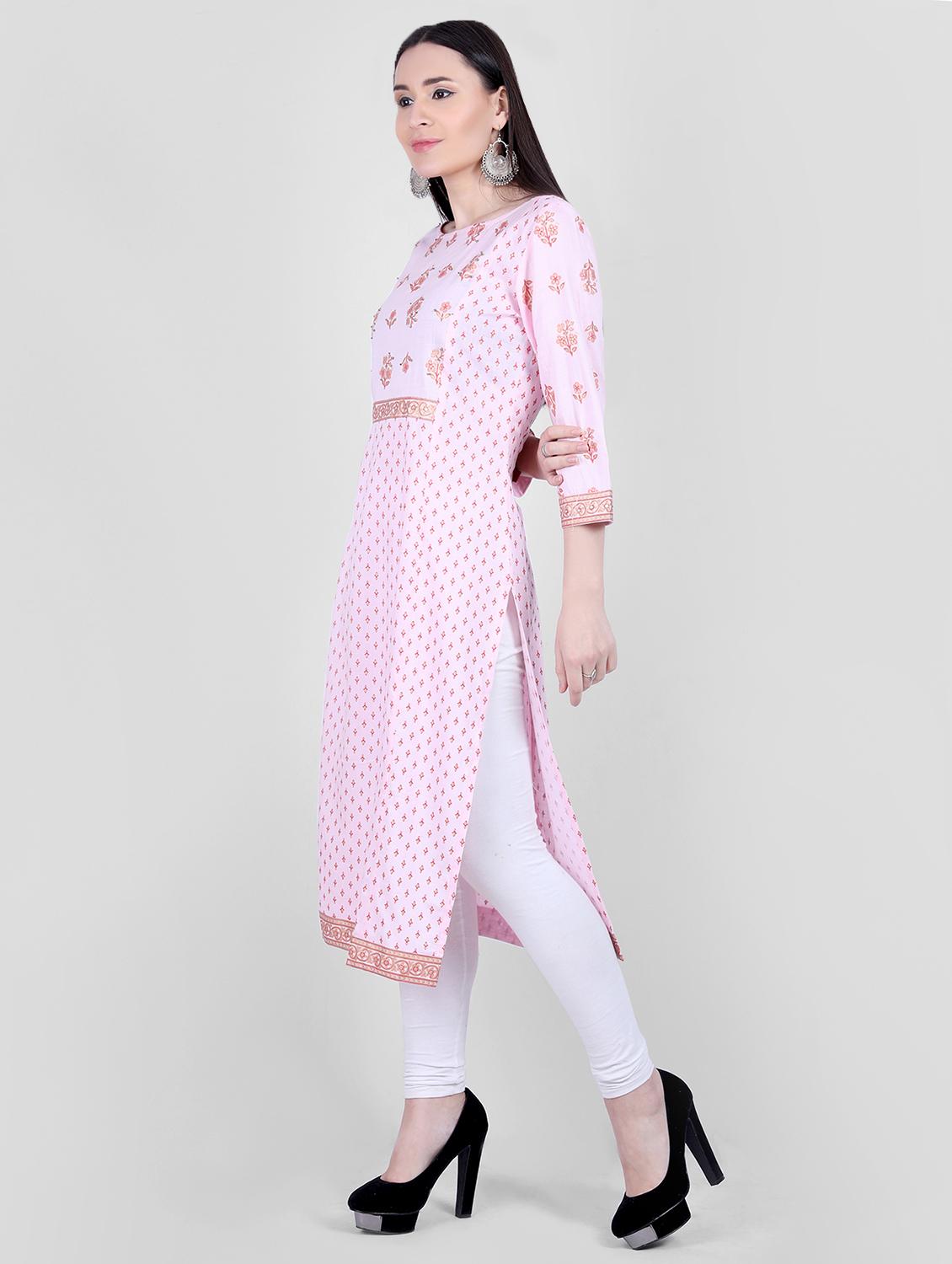 floral straight kurta - 16840258 - Zoom Image - 2