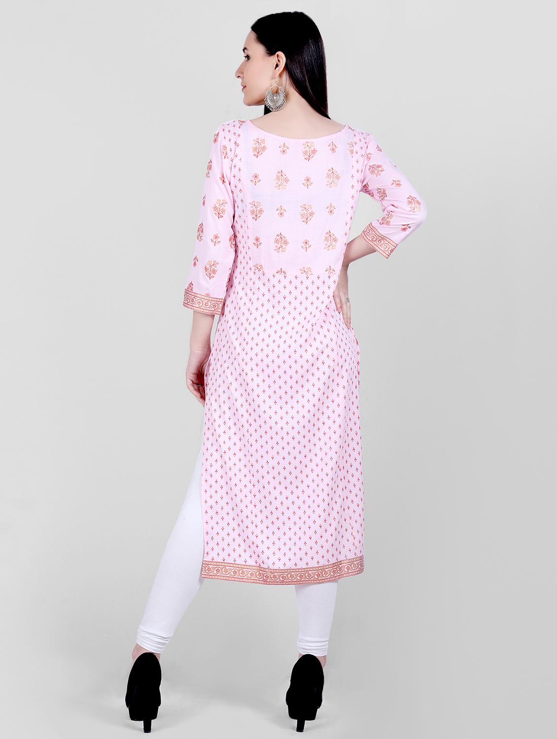 floral straight kurta - 16840258 - Zoom Image - 3