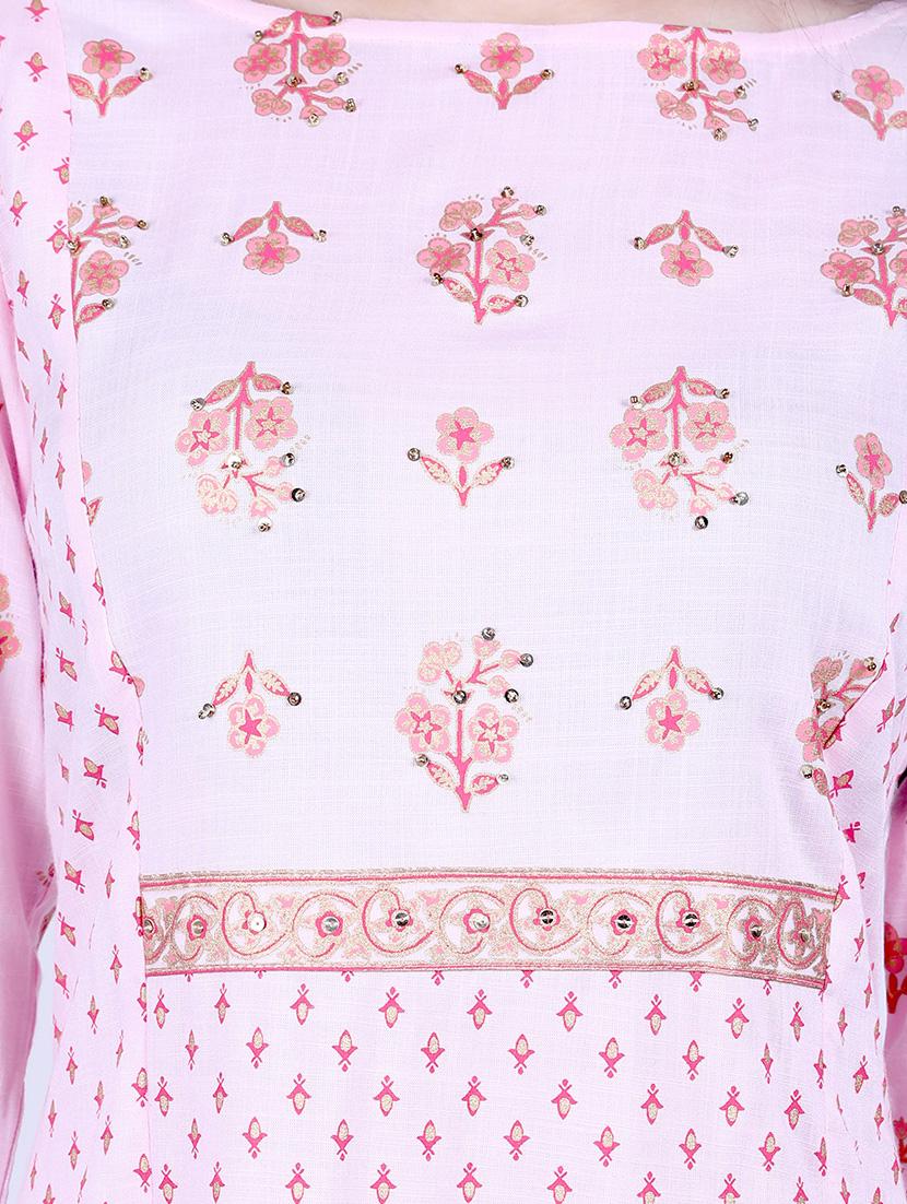 floral straight kurta - 16840258 - Zoom Image - 4