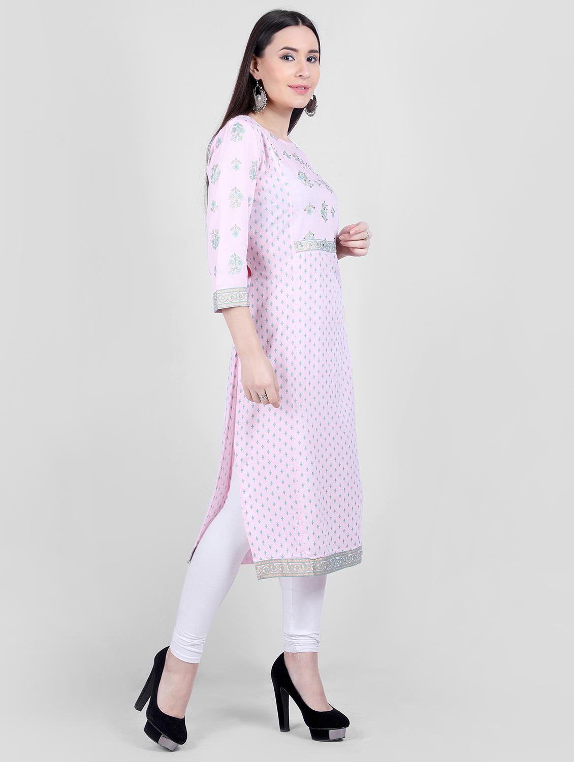 floral straight kurta - 16840262 - Zoom Image - 2