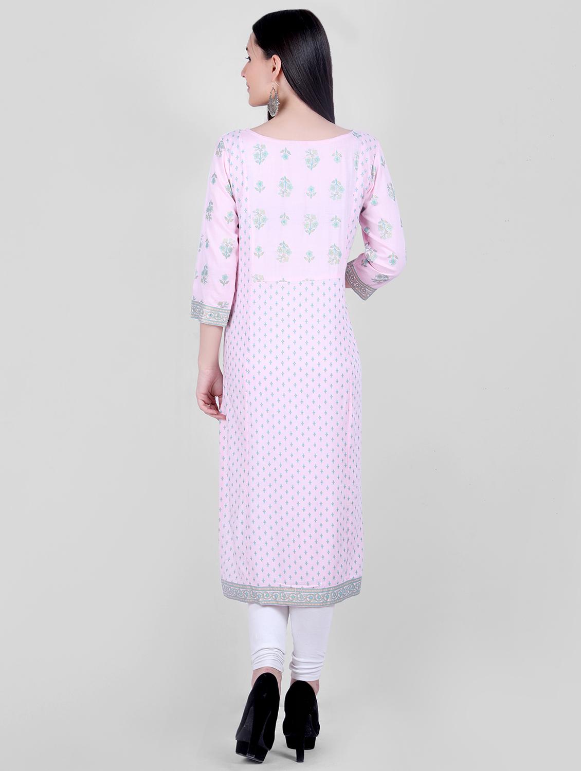 floral straight kurta - 16840262 - Zoom Image - 3