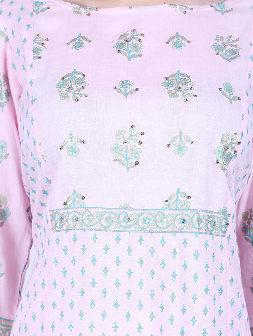 floral straight kurta - 16840262 - Zoom Image - 4