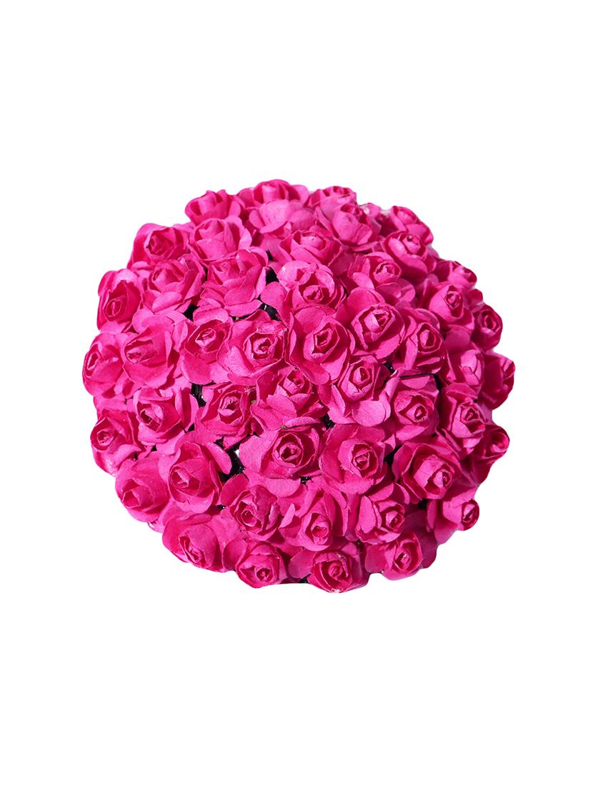 priyaasi designer pink roses flower design bun maker hair accessories for women - 16840358 - Zoom Image - 1