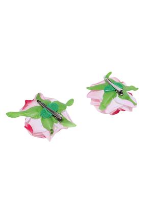 priyaasi set of 2 fabric rose flower pink colour hair clip - 16840362 - Standard Image - 2
