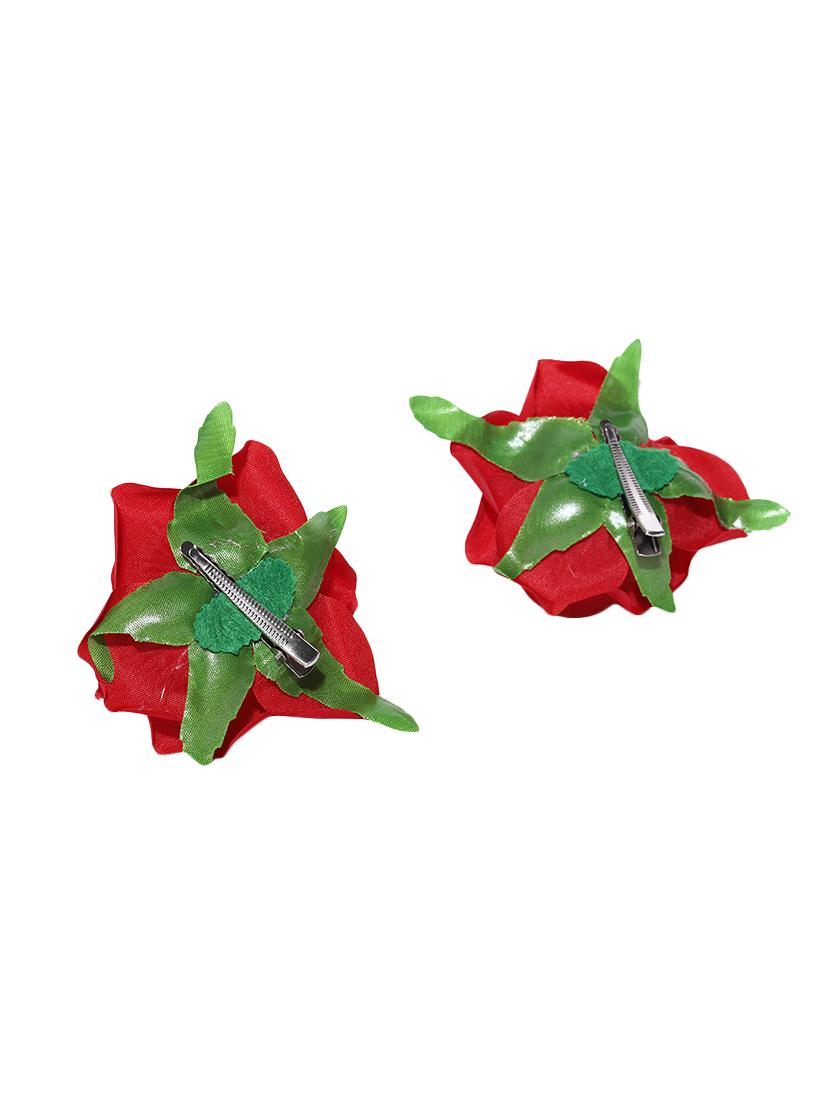 priyaasi set of 2 fabric rose flower red colour hair clip - 16840363 - Zoom Image - 2