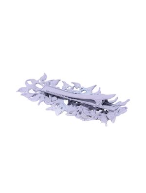 priyaasi matte finish stones studded floral and leaf lavender colour hair clip - 16840368 - Standard Image - 3
