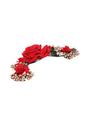 priyaasi artificial red rose flower handcrafted fabric gajra/hair bun accessories - 16840369 - Standard Image - 2