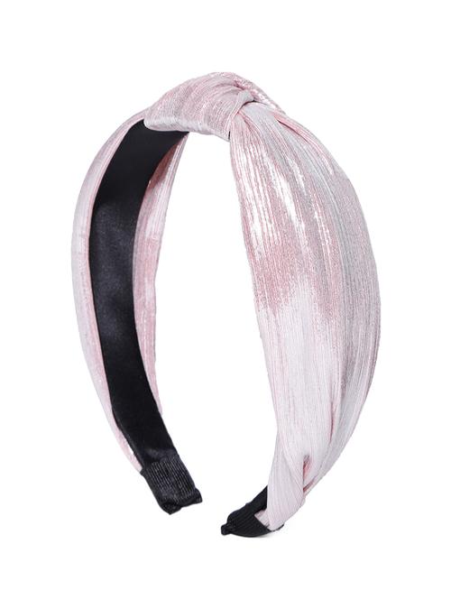 prita set of 2 shiny finish cross knot design beige colour hairband - 16840396 - Standard Image - 1
