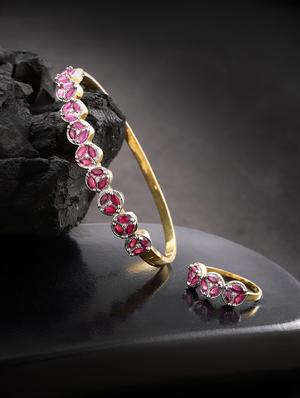 pink brass bangle - 16840432 - Standard Image - 4