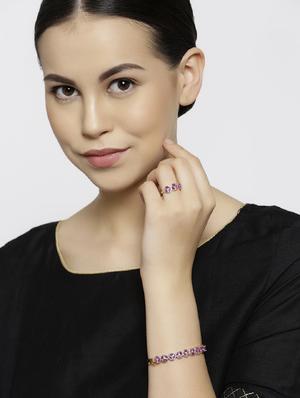 pink brass bangle - 16840432 - Standard Image - 5