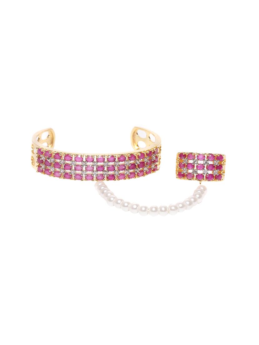 pink brass cuffs bracelet - 16840496 - Zoom Image - 1