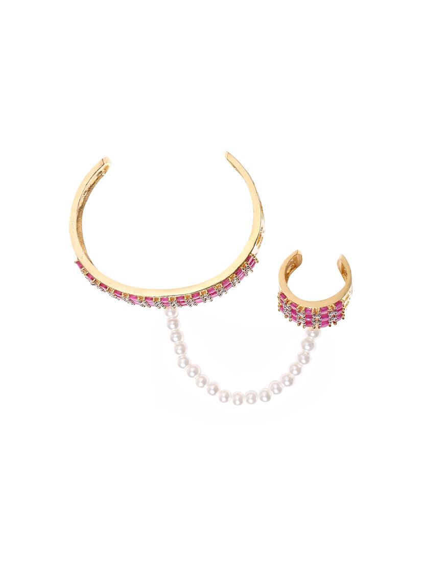 pink brass cuffs bracelet - 16840496 - Zoom Image - 2