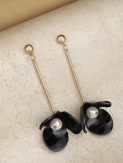 black brass drop earring - 16840537 - Very Small Image - 1