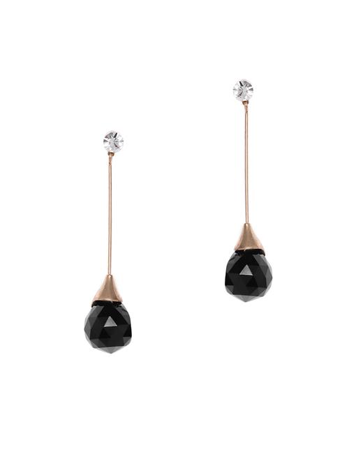 black brass drop earring - 16840539 - Very Small Image - 1