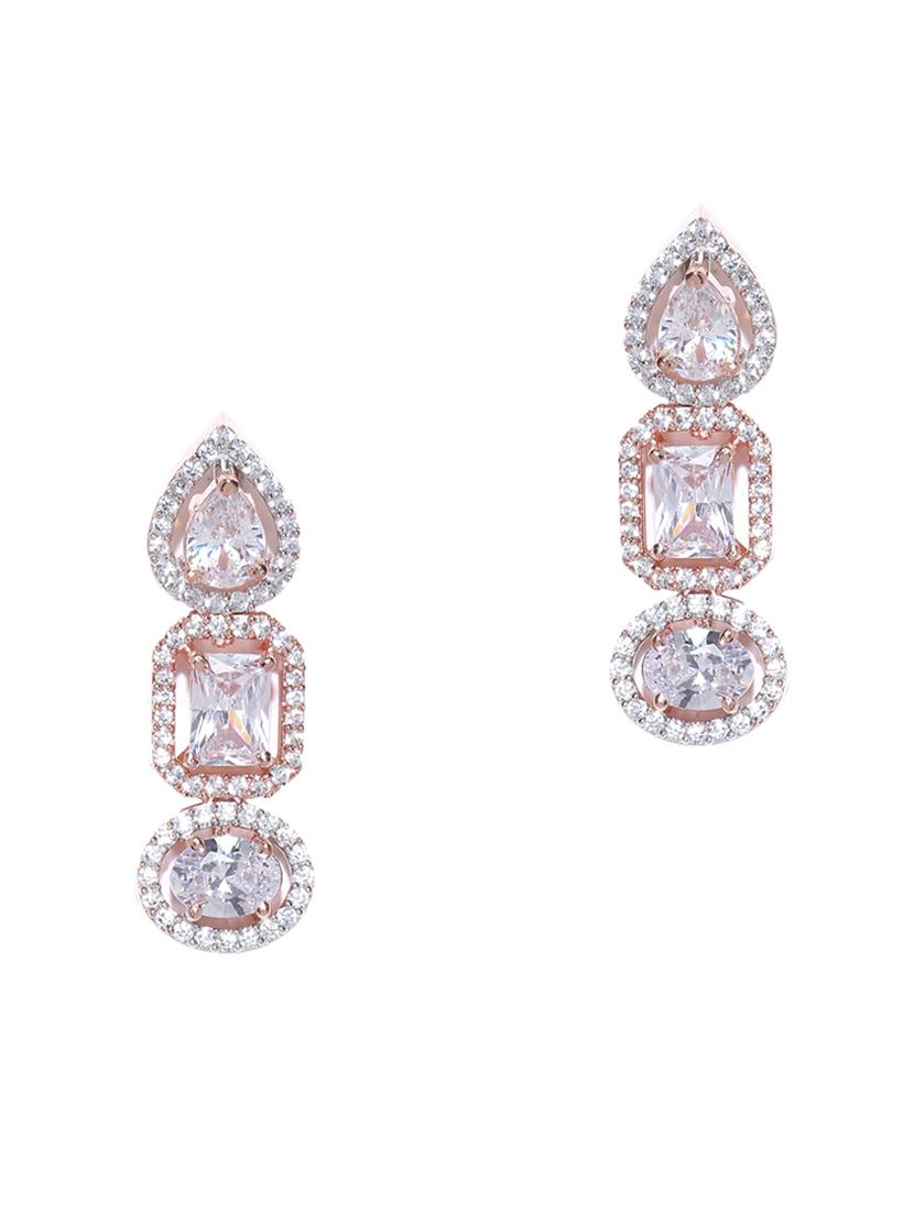 gold brass drop earring - 16840601 - Zoom Image - 1