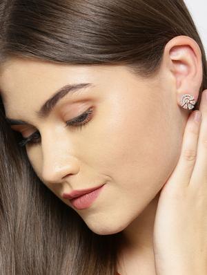 gold brass studs earring - 16840604 - Standard Image - 4
