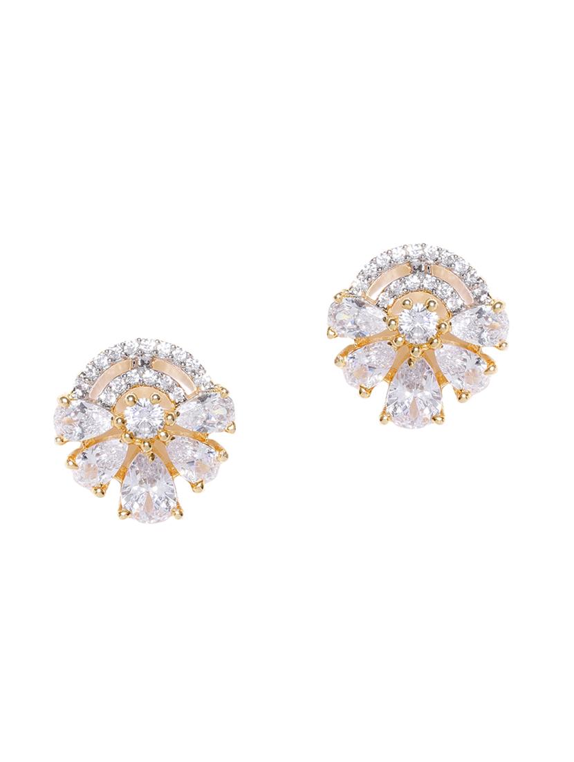 gold brass studs earring - 16840604 - Zoom Image - 2
