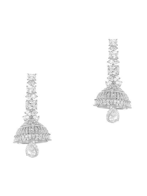 silver brass jhumka earring - 16840613 - Standard Image - 1