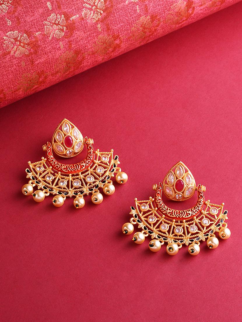 red brass chandballi earring - 16840621 - Zoom Image - 1