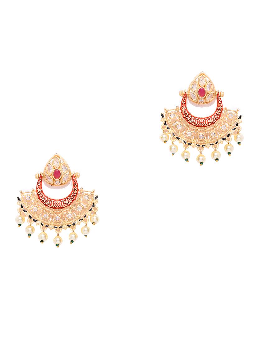 red brass chandballi earring - 16840621 - Zoom Image - 2