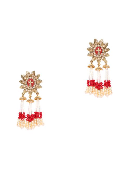 red brass drop earring - 16840655 - Standard Image - 1