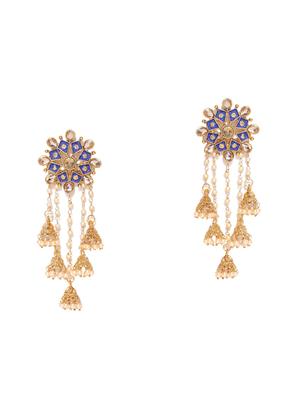 blue brass jhumka earring - 16840662 - Standard Image - 2
