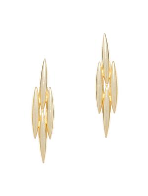 gold brass drop earring - 16840675 - Standard Image - 2