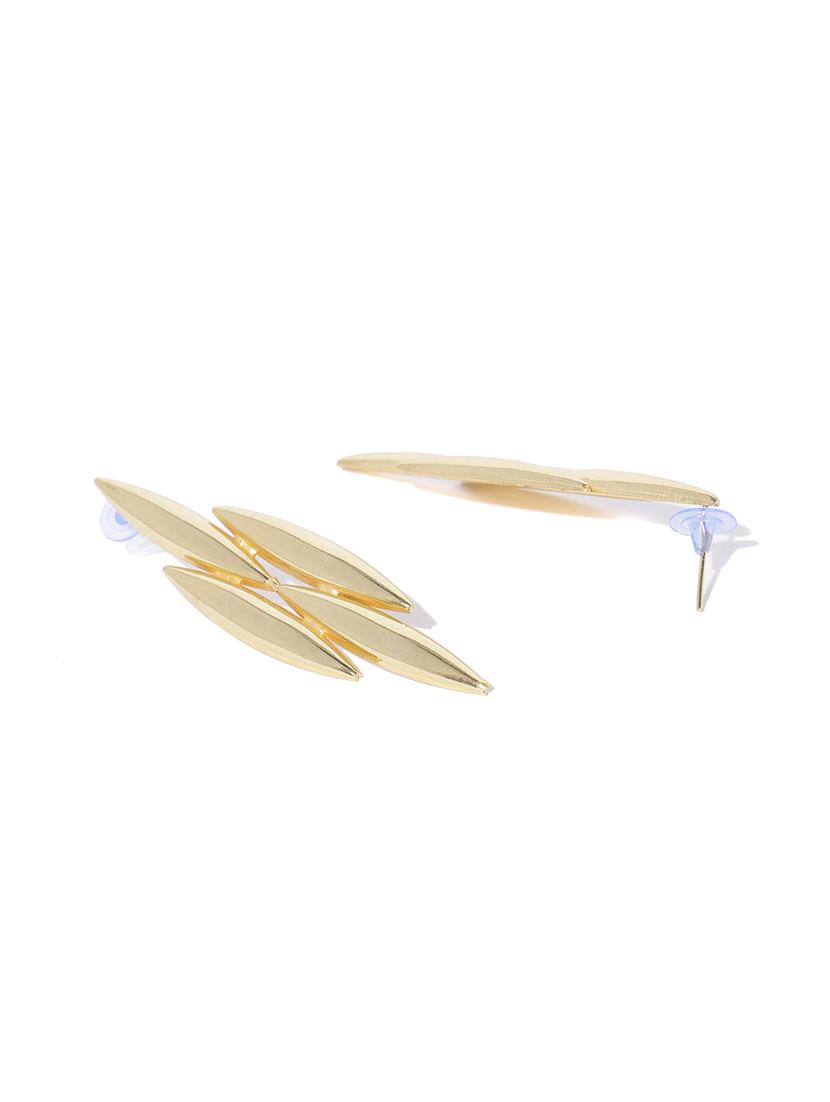 gold brass drop earring - 16840675 - Zoom Image - 3